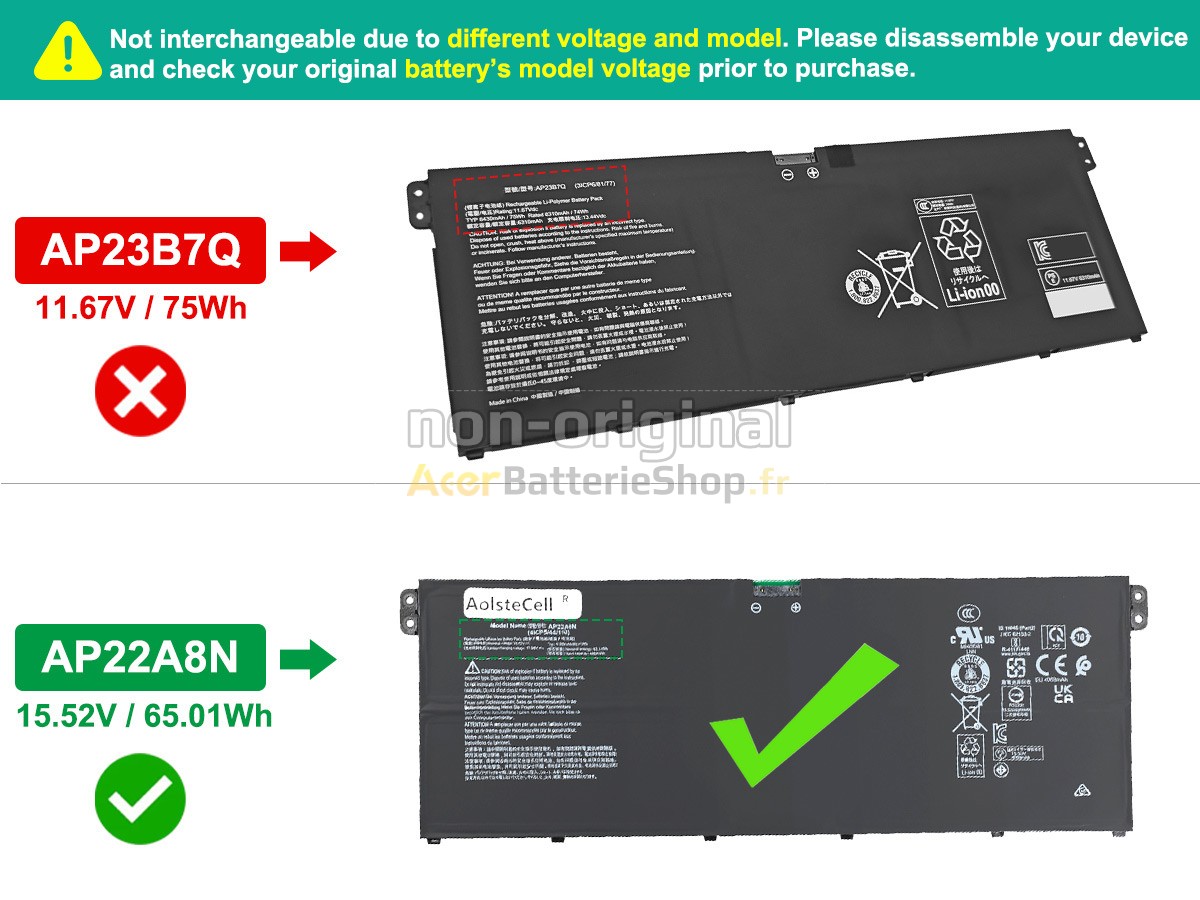 Batterie de haute performance pour Acer SWIFT 14 AI SF14-61T-R49D