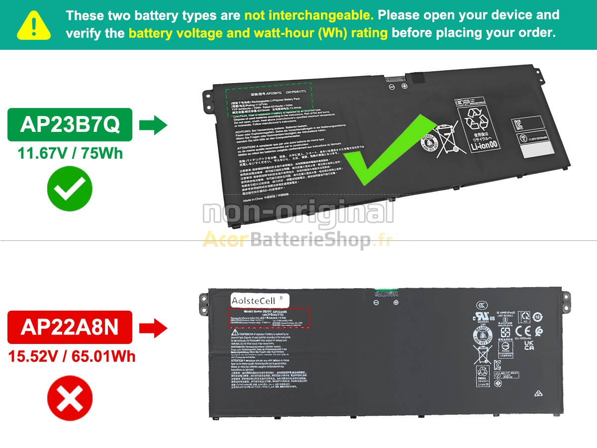 Batterie de haute performance pour Acer SWIFT 14 AI SF14-61T-R49D